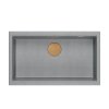 Quadron LOGAN 110 GraniteQ zlewozmywak silver stone 76x44x23,5 cm 1-komorowy podwieszany z syfonem manualnym miedziany HQD7644U5PVDC1U